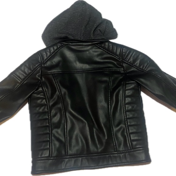 Guess Kids hooded faux leather jacket, size 6 - Picture 2 of 3